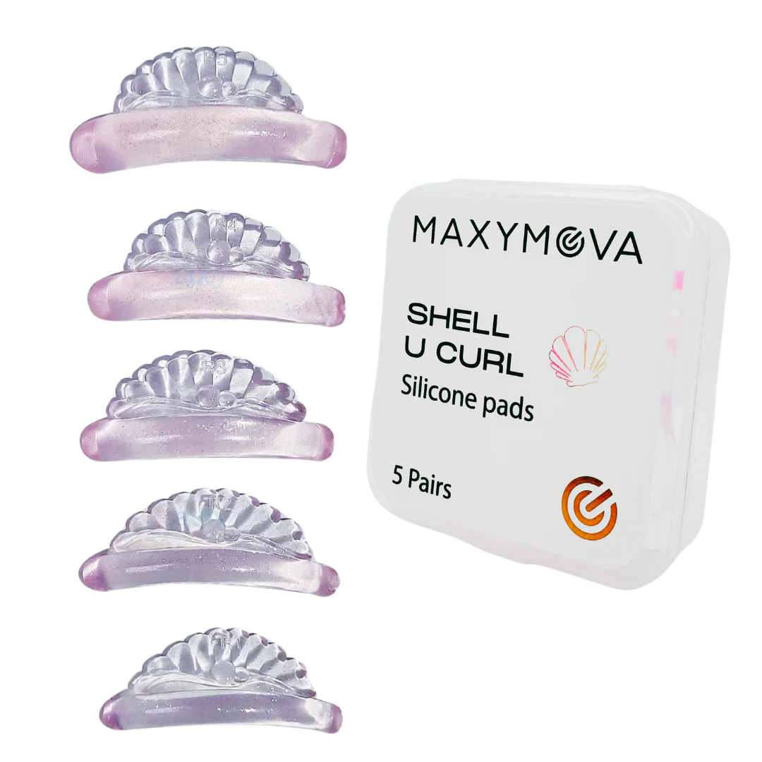 MAXYMOVA MOLDES DE LEVANTAMIENTO DE PESTAÑAS DE SILICONA ULTRA PEGAJOSA SHELL, PARA EL LEVANTAMIENTO DE PESTAÑAS EN U-CURL